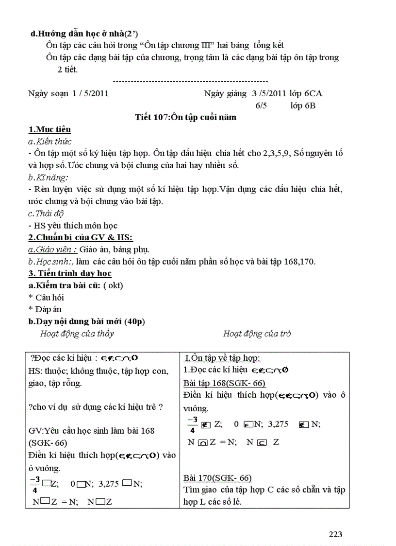 image for page Giáo án số học lớp 6