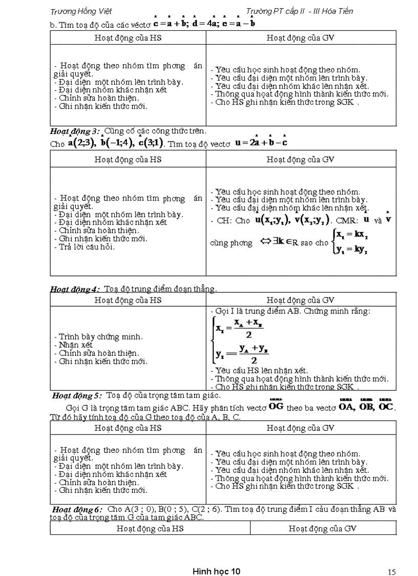image for page Giáo án Hình Học 10