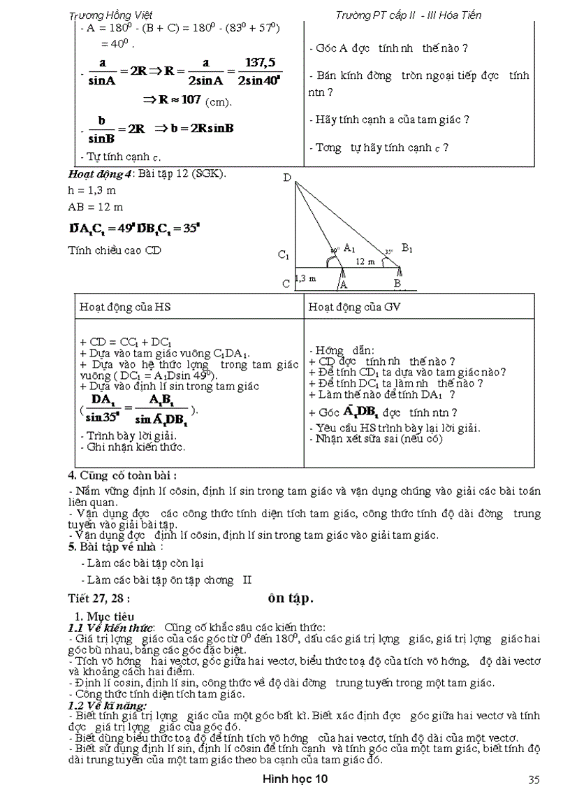 image for page Giáo án Hình Học 10
