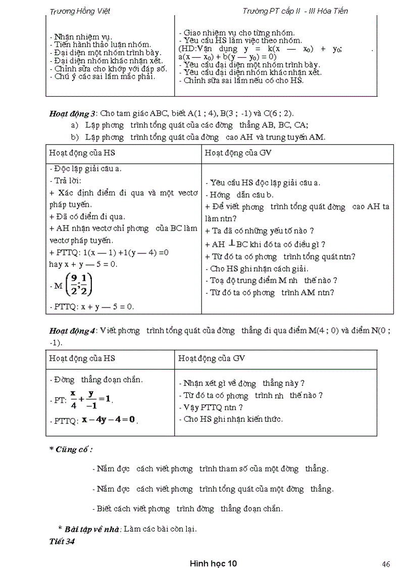 image for page Giáo án Hình Học 10