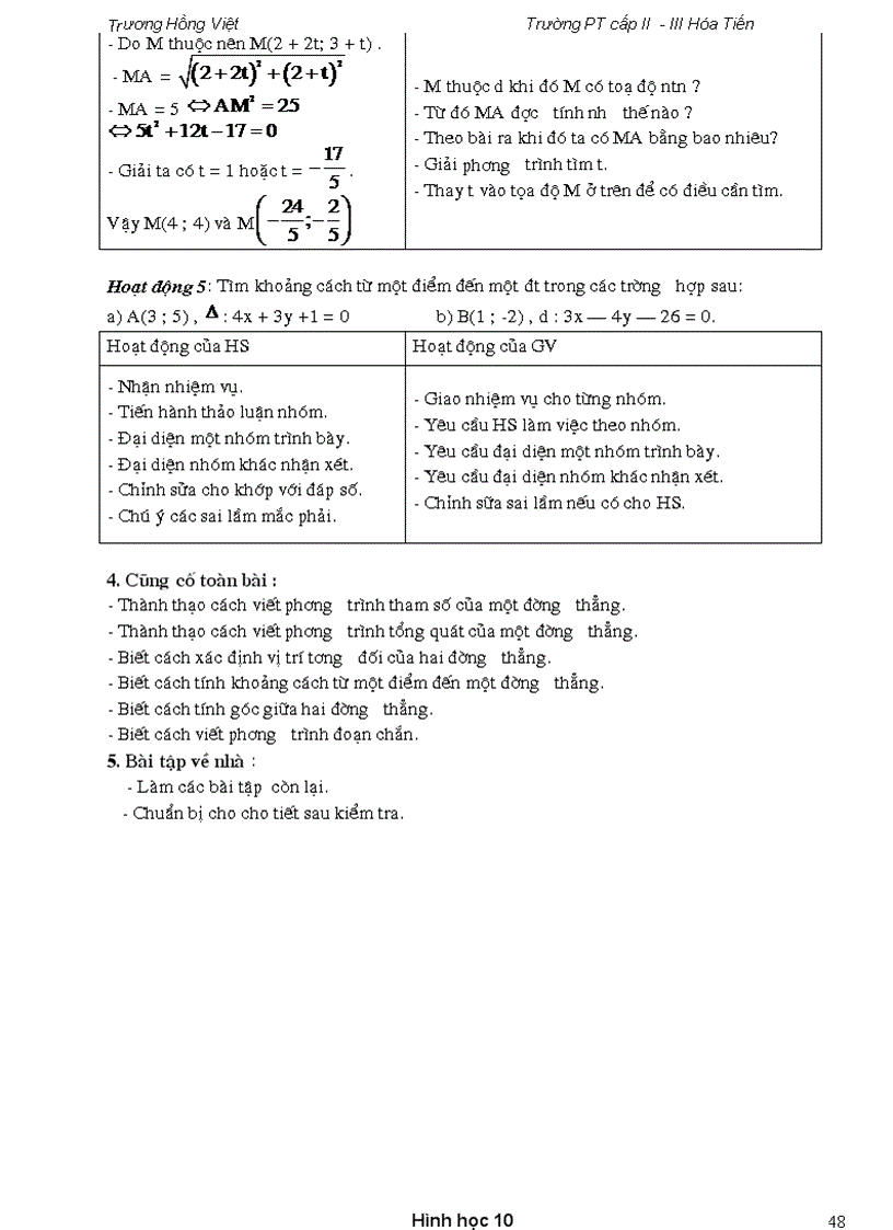 image for page Giáo án Hình Học 10