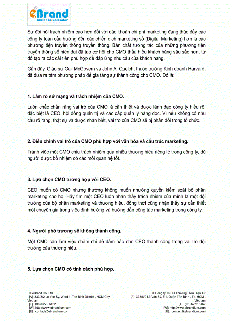 image for page Bí quyết để CMO thành công