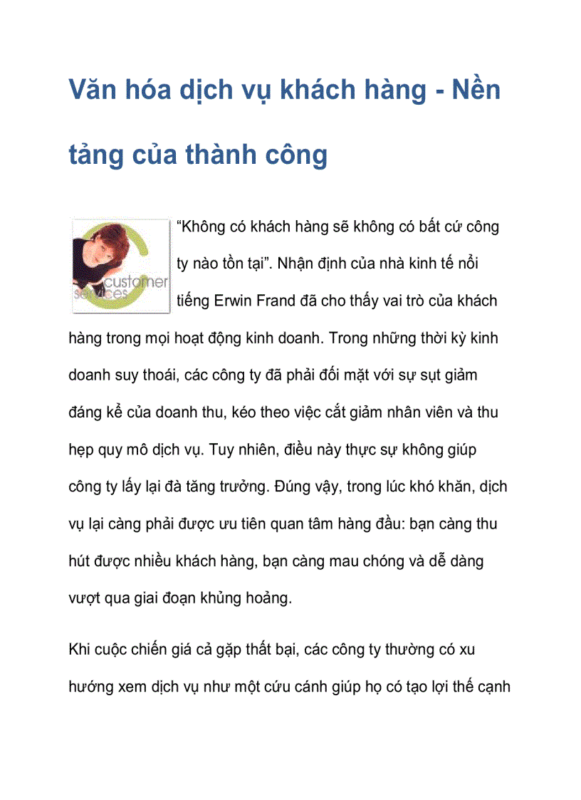 image for page Văn hóa dịch vụ khách hàng