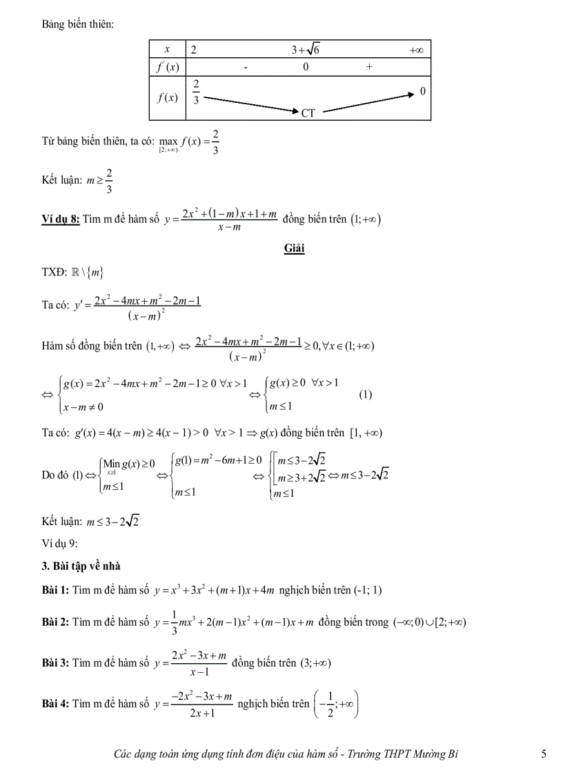 image for page Các dạng toán ứng dụng tính đồng biến nghịch biến của hàm số