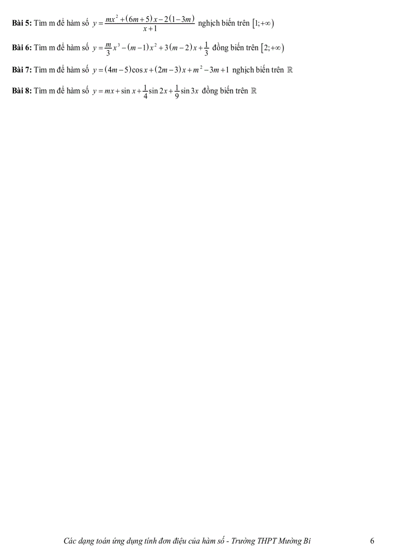 image for page Các dạng toán ứng dụng tính đồng biến nghịch biến của hàm số