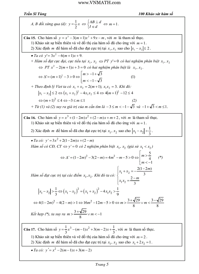 image for page 100 bài tập khảo sát luyện thi đại học