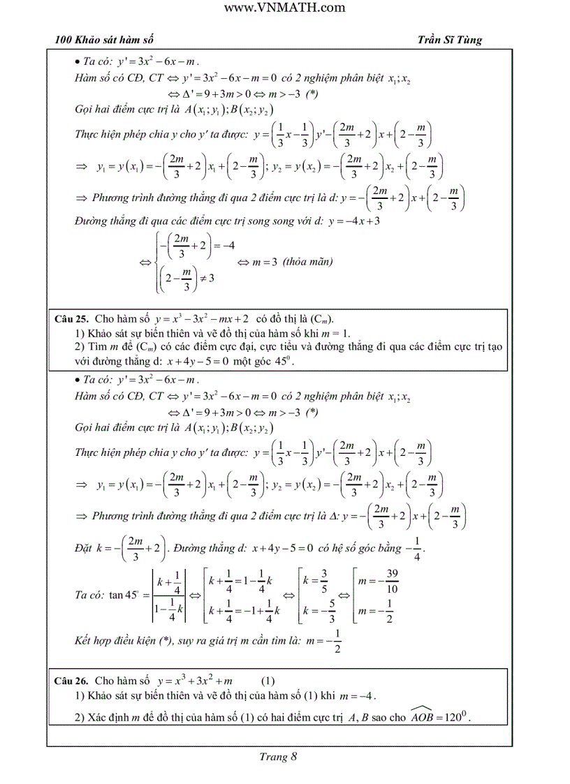 image for page 100 bài tập khảo sát luyện thi đại học