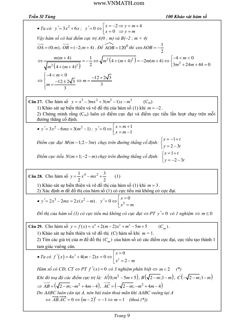 image for page 100 bài tập khảo sát luyện thi đại học