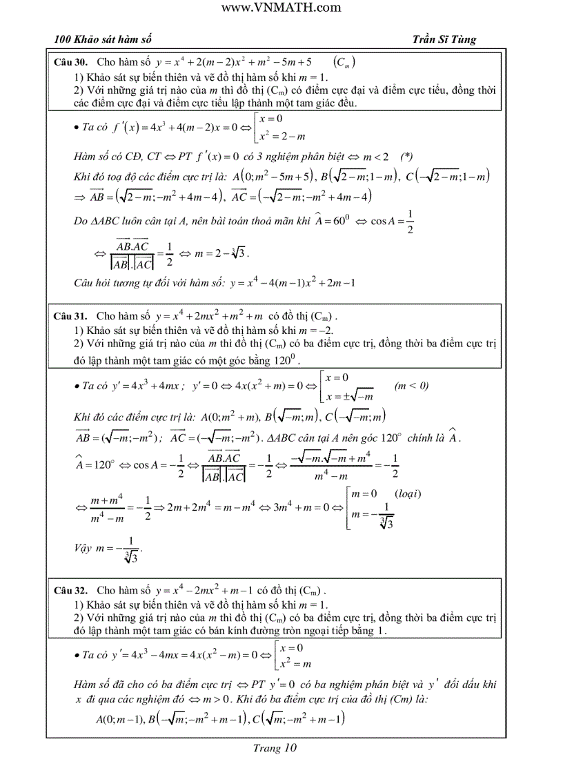 image for page 100 bài tập khảo sát luyện thi đại học
