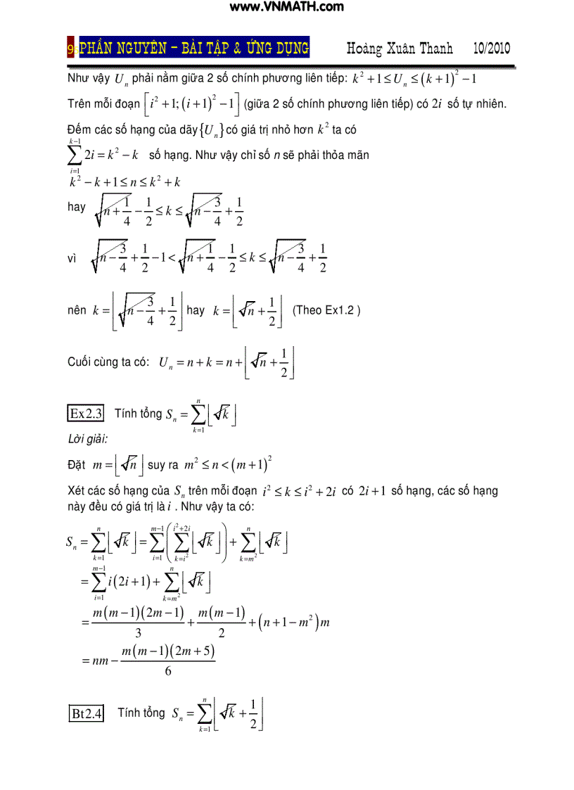 image for page Hàm phần nguyên và các bài tập ứng dụng