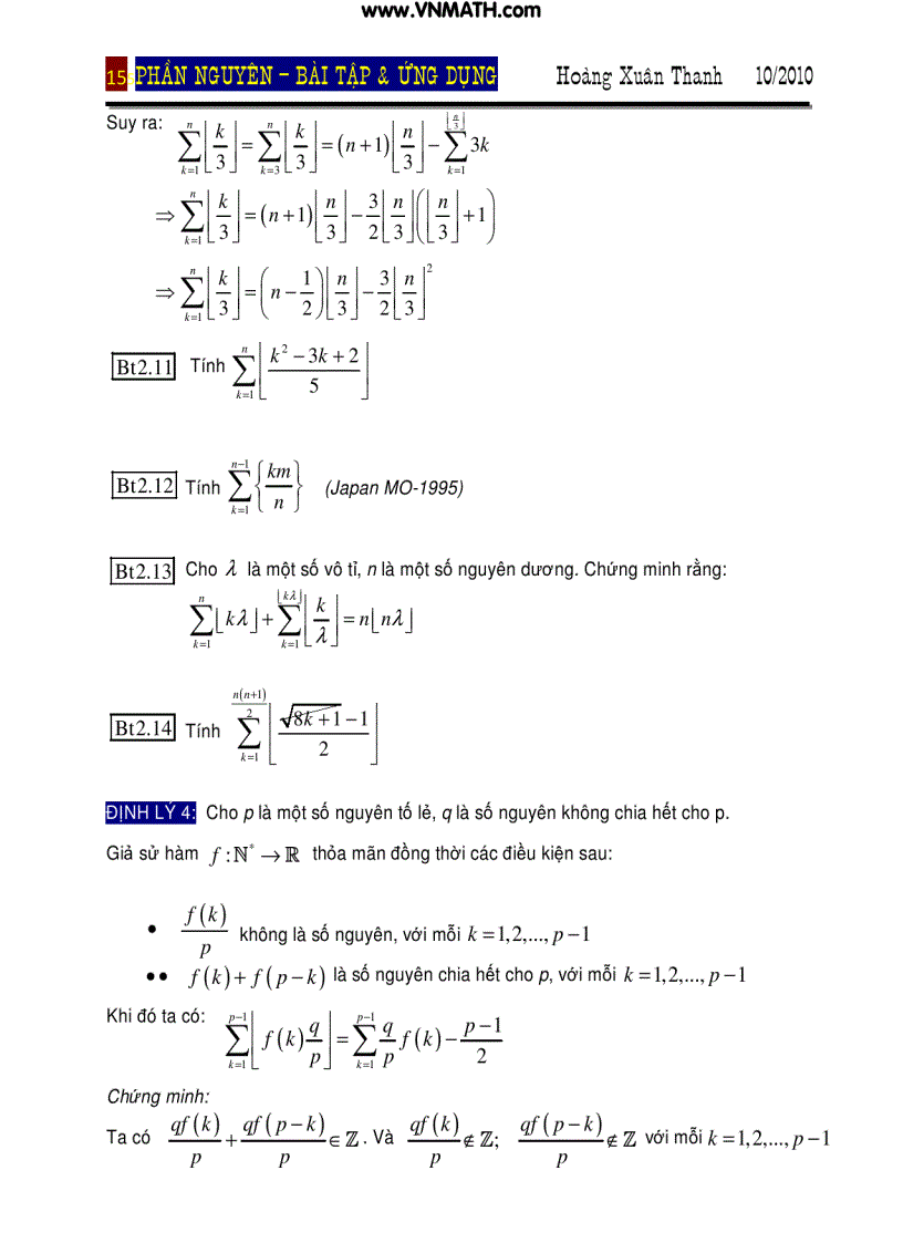 image for page Hàm phần nguyên và các bài tập ứng dụng