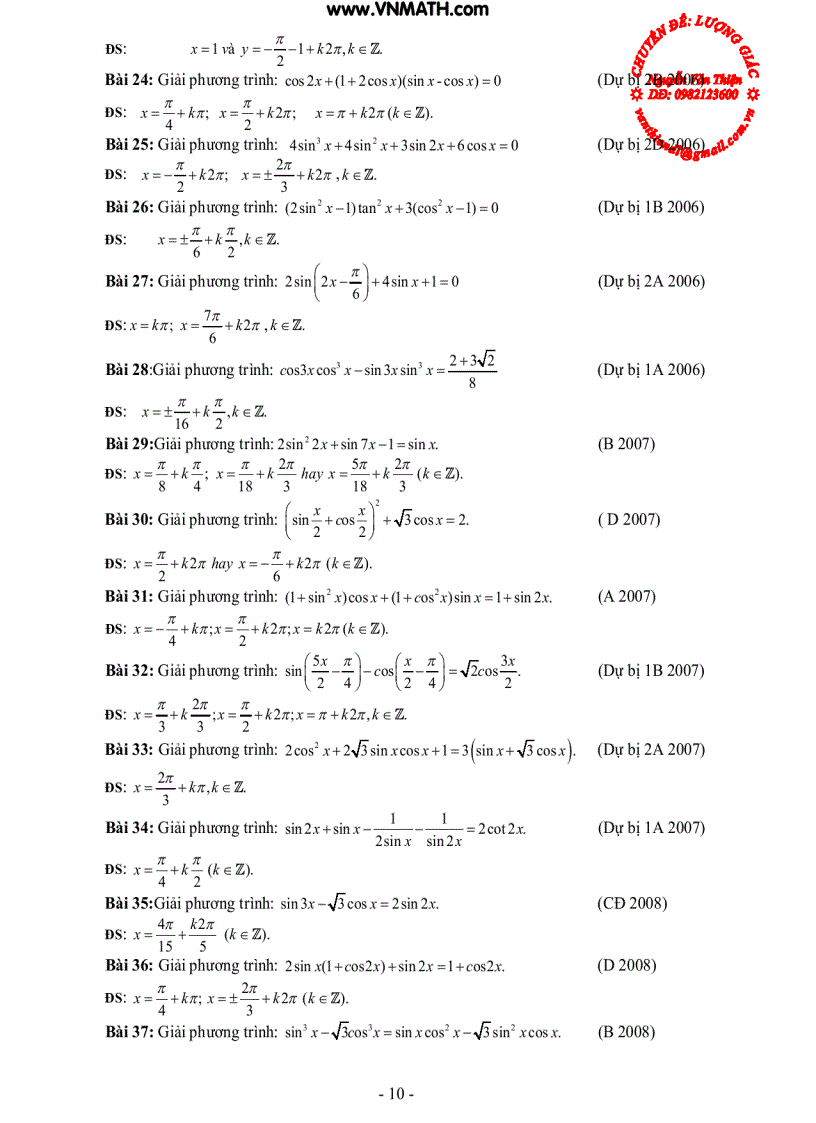 image for page Một số định hướng khi giải phương trình lượng giác