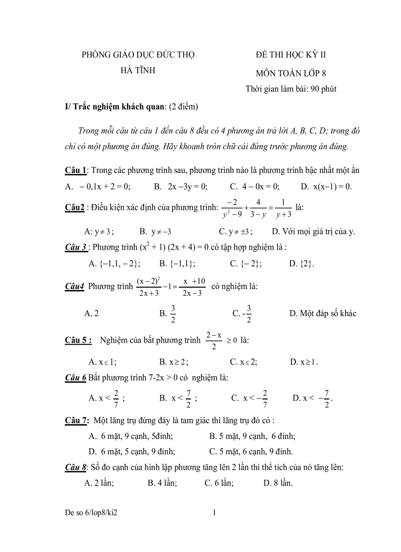 image for page Bộ đề tham khảo kiểm tra học kỳ toán lớp 8 đề 3