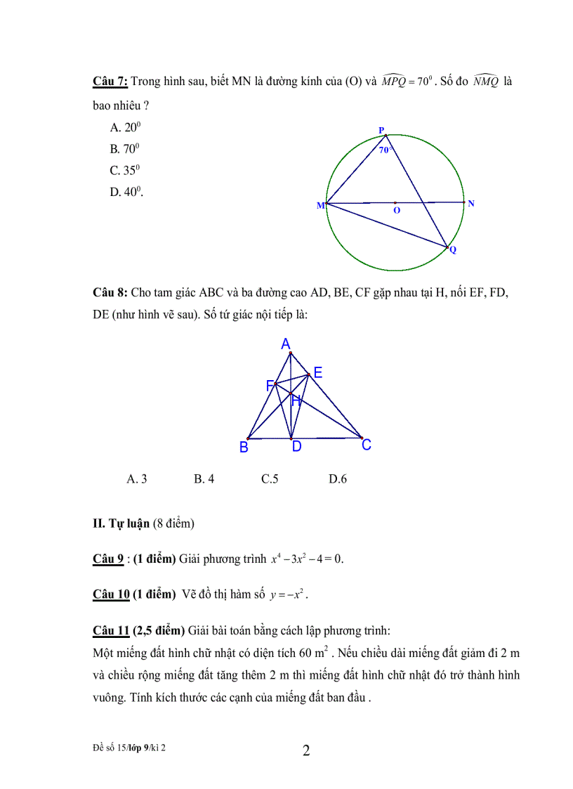 image for page Bộ đề tham khảo kiểm tra học kỳ môn toán lớp 9 đề 3