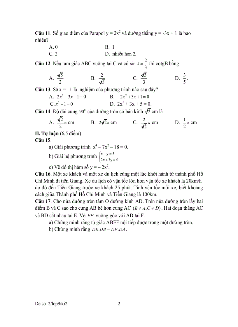 image for page Bộ đề tham khảo kiểm tra học kỳ môn toán lớp 9 đề 5