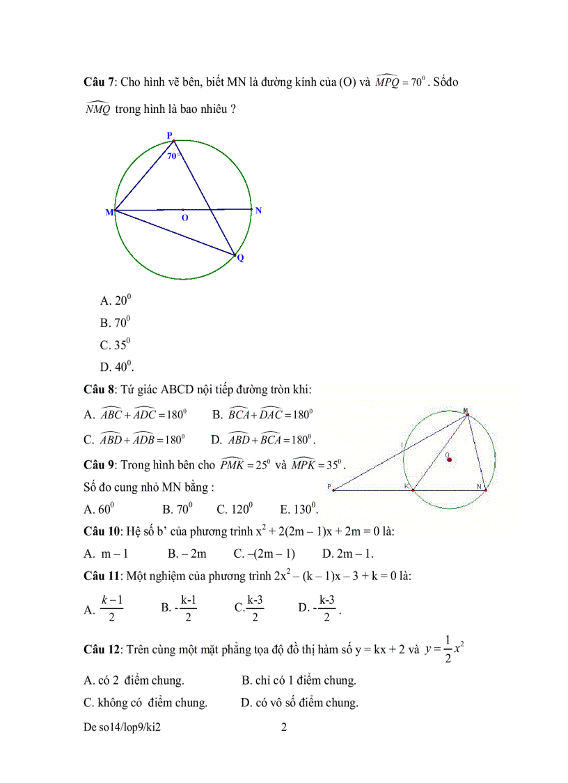 image for page Bộ đề tham khảo kiểm tra học kỳ môn toán lớp 9 đề 6