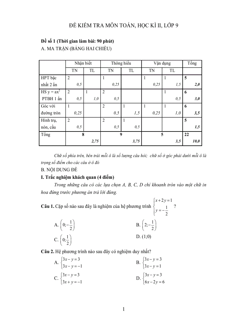 image for page Bộ đề tham khảo kiểm tra học kỳ môn toán lớp 9 đề 8