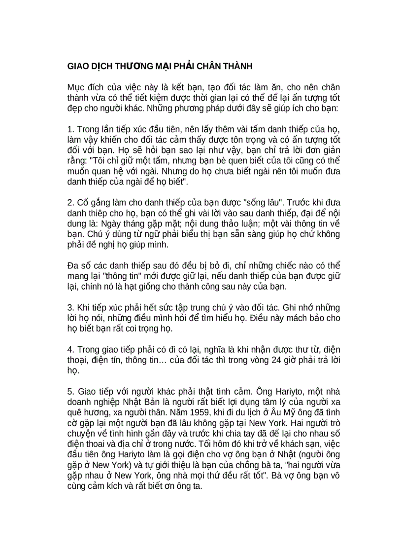 image for page Những điều nên và không nên trong giao lưu thương mại