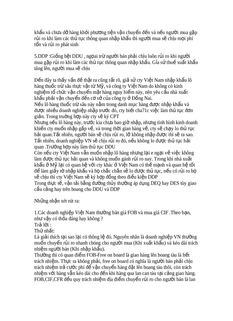 image for page Phân biệt các điều khoản thương mại trong incoterms 2000