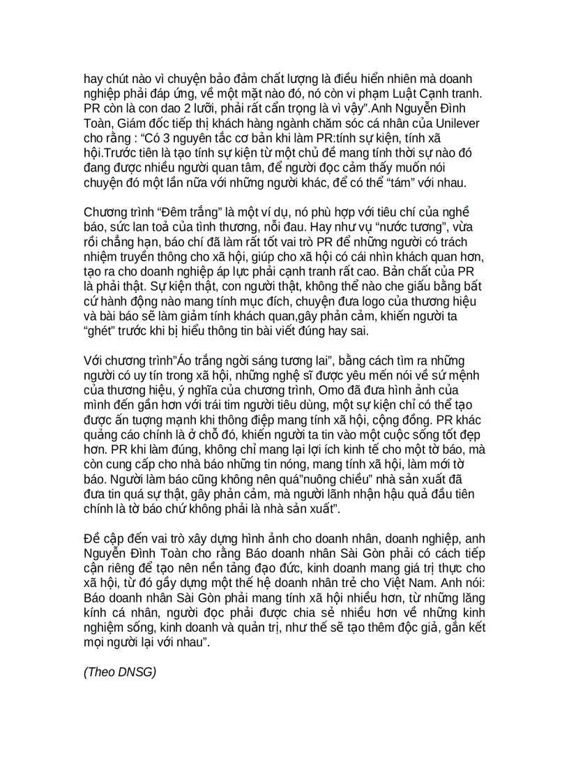 image for page Tam giác PR Doanh nghiệp và Báo chí