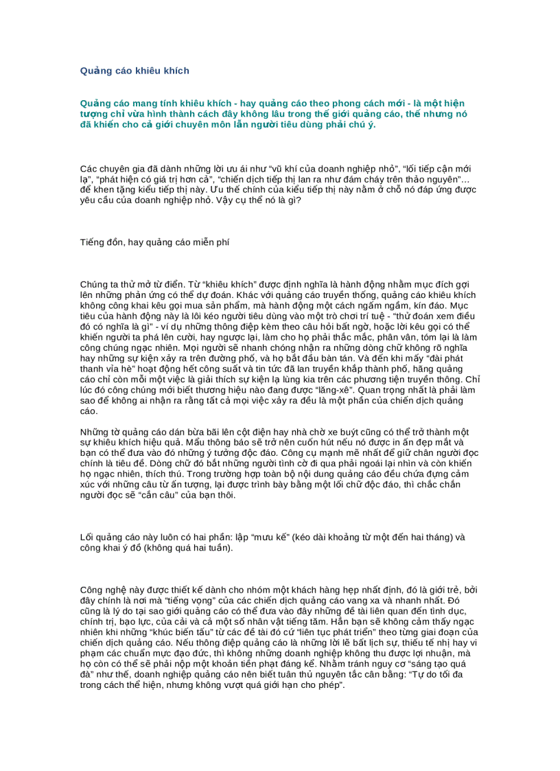 image for page Quảng cáo khiêu khích