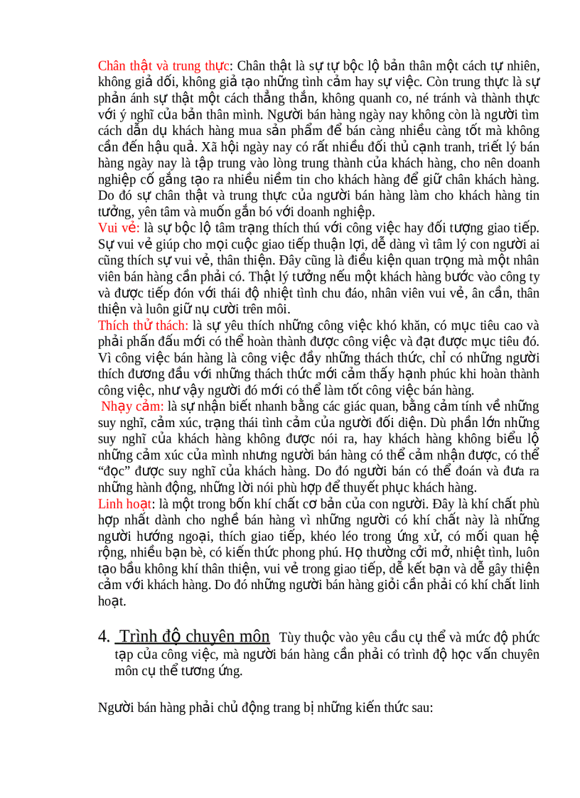 image for page Những yêu cầu đối với người bán hàng