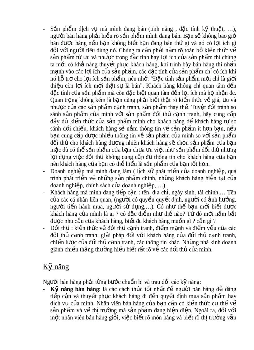 image for page Những yêu cầu đối với người bán hàng