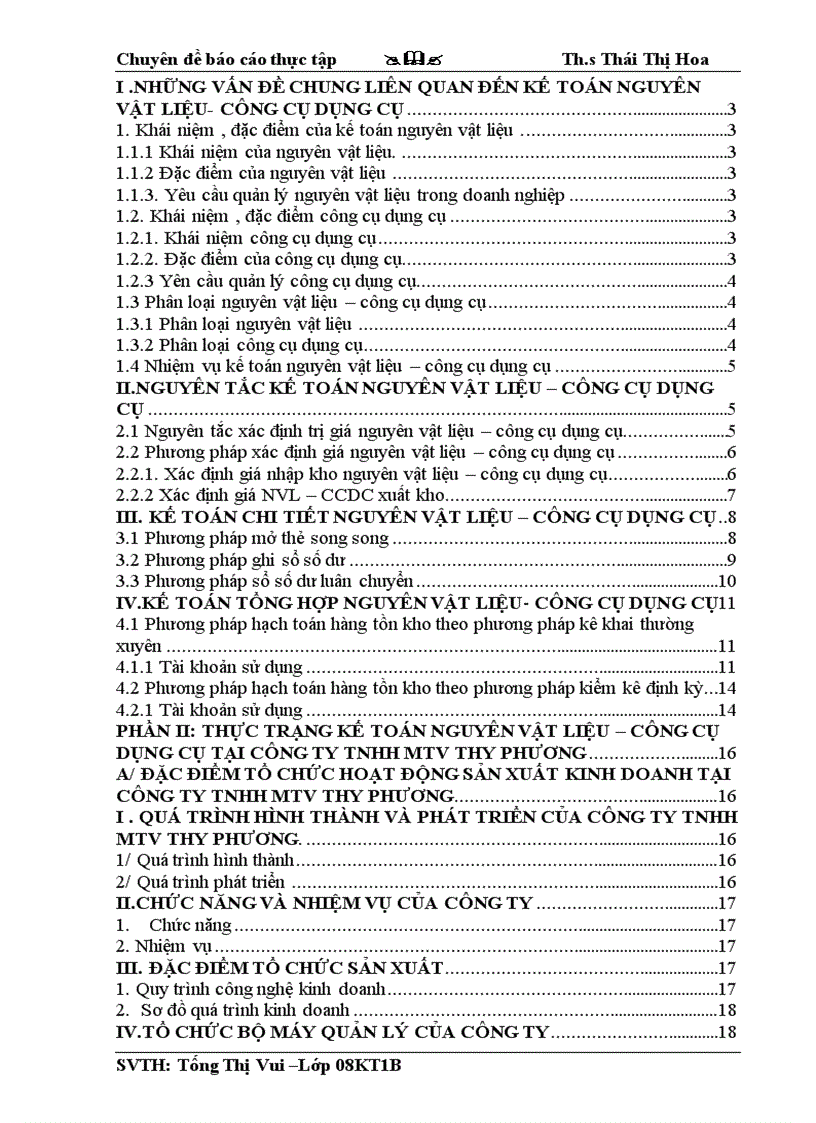 image for page Kế toán nguyên vật liệu công cụ dụng cụ trong doanh nghiệp tại Công ty TNHH MTV Thy Phương