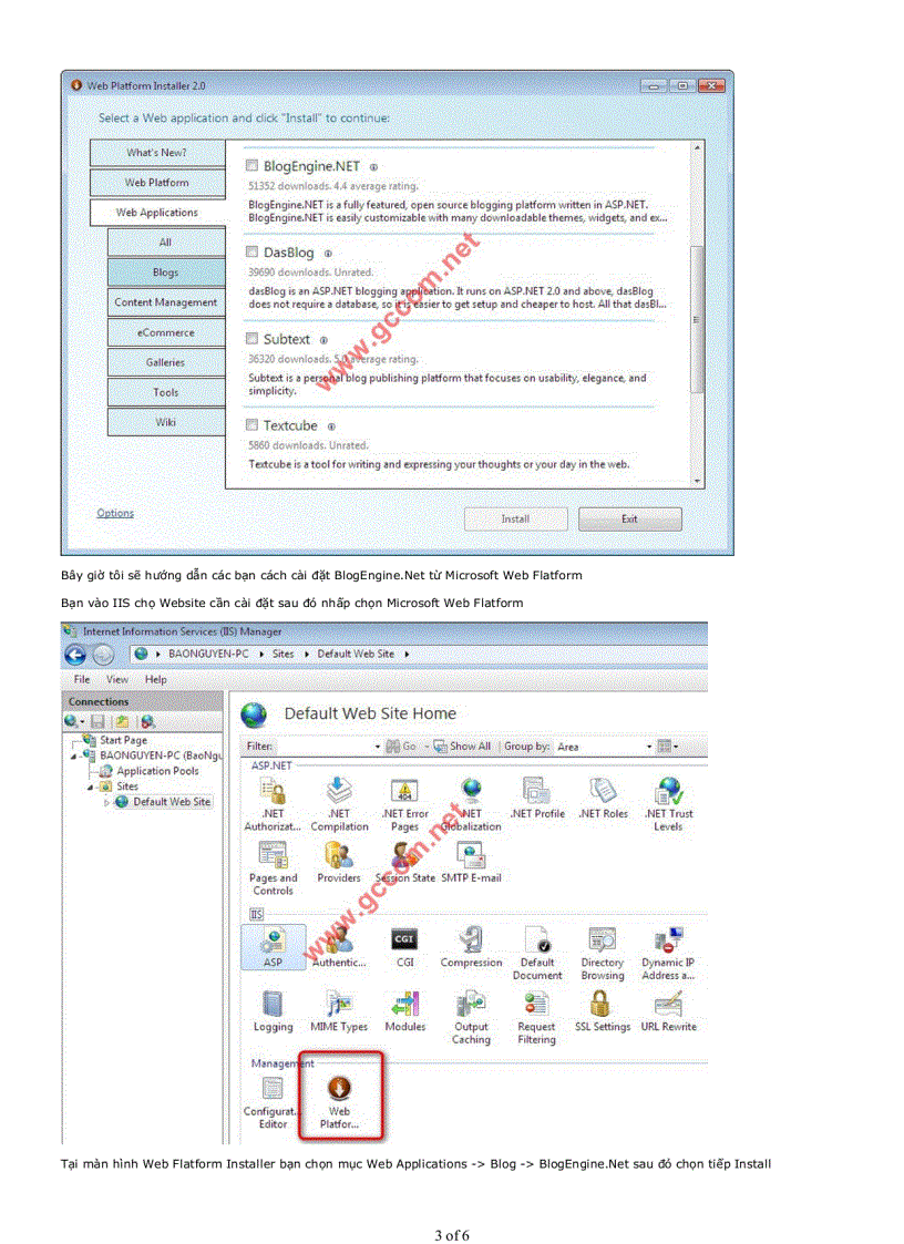 image for page IIS Web Server Install Microsoft Web Platform Install Tiếng việt