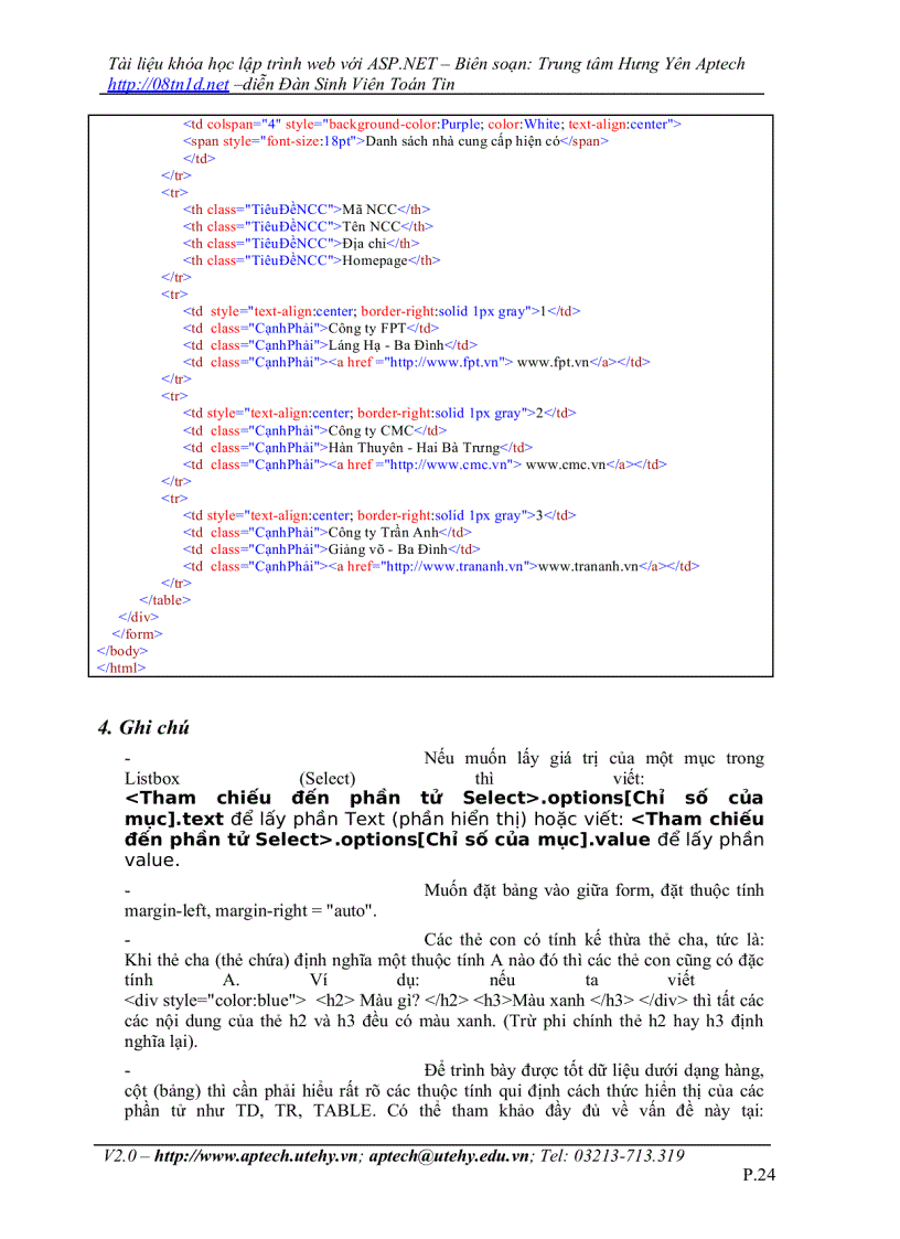image for page Giáo trình lập trình ASP NET tiếng việt rất hay Trung tam Hưng Yên Aptech