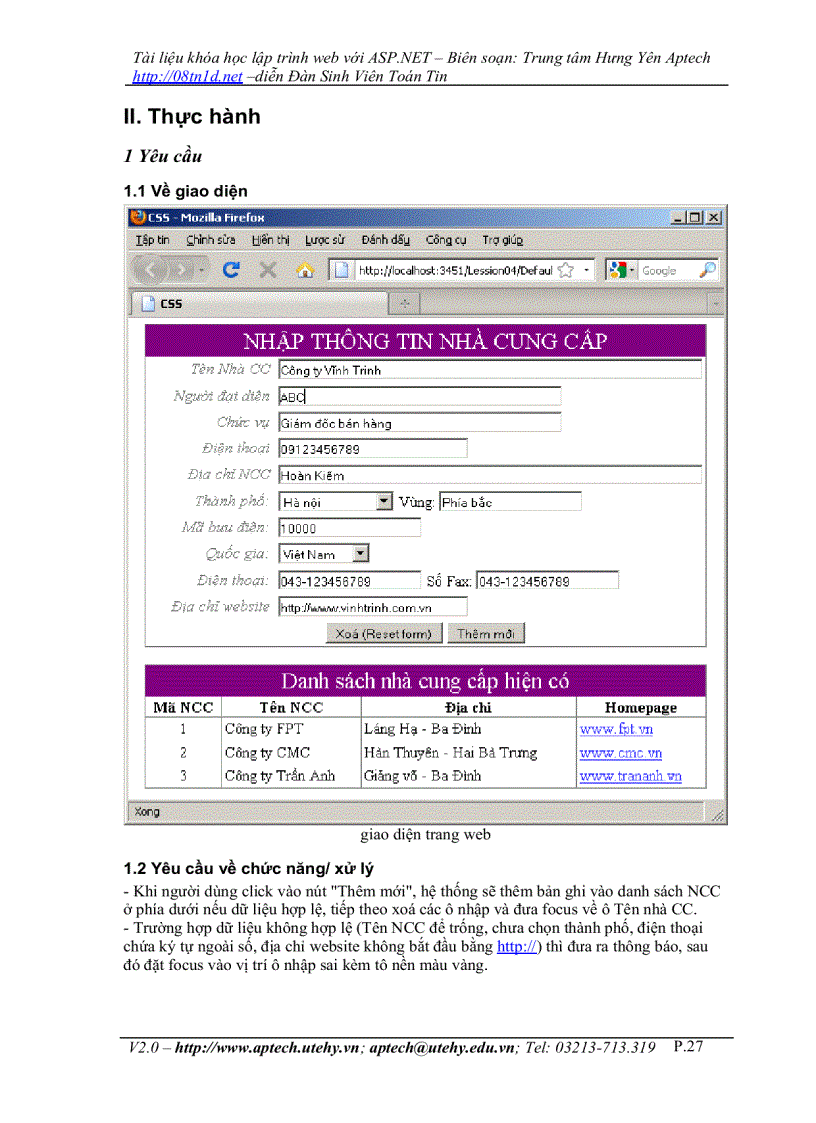 image for page Giáo trình lập trình ASP NET tiếng việt rất hay Trung tam Hưng Yên Aptech