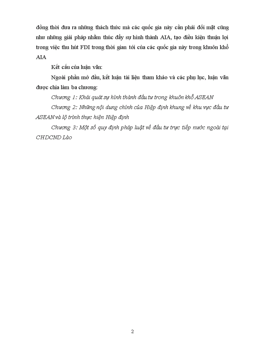 image for page Đánh giá tầm quan trọng của khu vực đầu tư ASEAN AIA trong việc thu hút vốn đầu tư trực tiếp nước ngoài đối với các nước ASEAN và quá trình thực hiện AIA của các nước này