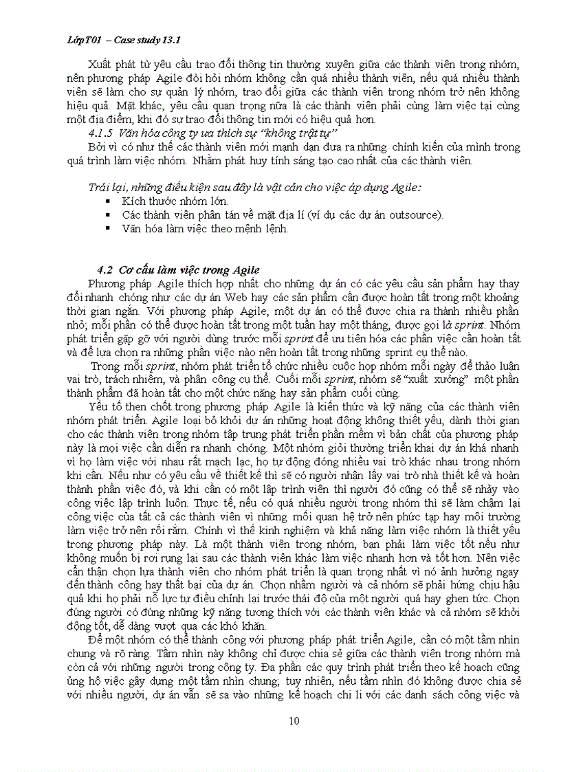 image for page Báo cáo bài tập tình huống hệ thống thông tin quản trị Agile development methods