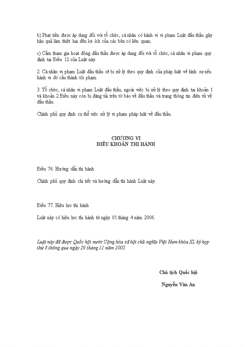 image for page Luật đấu thầu của quốc hội nước cộng hòa xã hội chủ nghĩa việt nam số 61 2005 qh11 ngày 29 tháng 11 năm 2005
