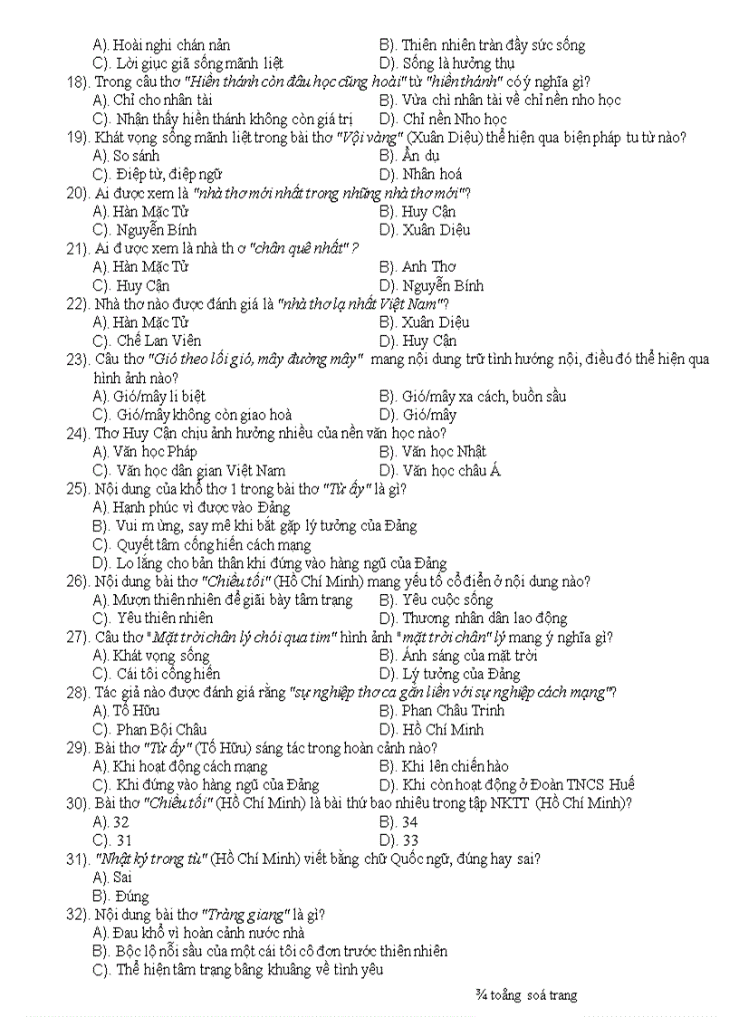 image for page Đề kiểm tra văn lớp 11 HK II