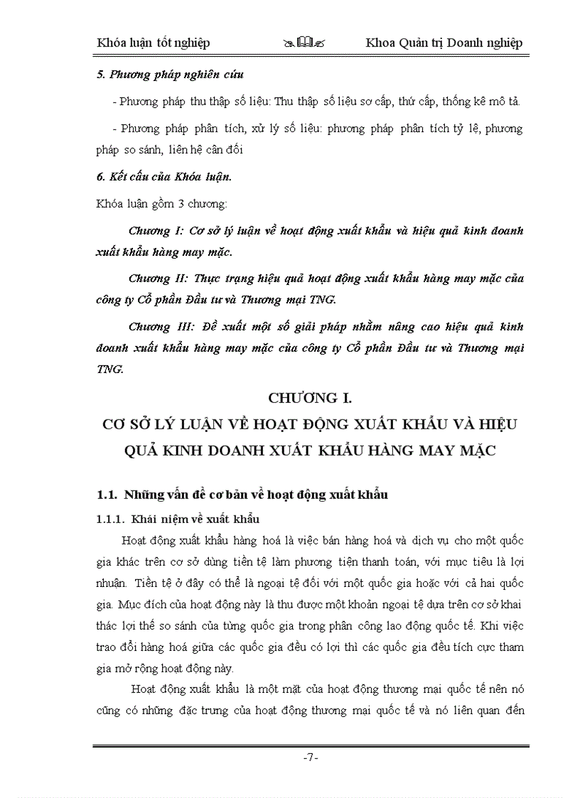 image for page Thực trạng và giải pháp nhằm nâng cao hiệu quả kinh doanh xuất khẩu của Công ty Cổ phần Đầu tư và Thương mại TNG