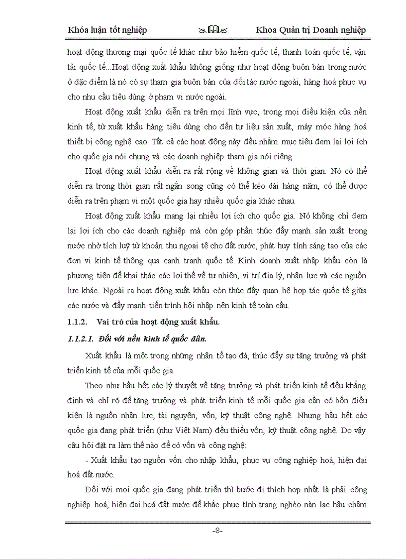 image for page Thực trạng và giải pháp nhằm nâng cao hiệu quả kinh doanh xuất khẩu của Công ty Cổ phần Đầu tư và Thương mại TNG