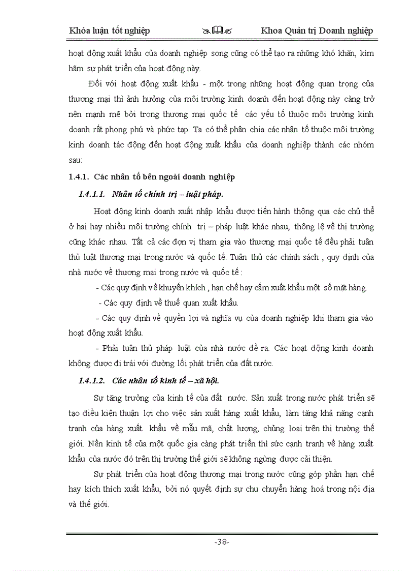 image for page Thực trạng và giải pháp nhằm nâng cao hiệu quả kinh doanh xuất khẩu của Công ty Cổ phần Đầu tư và Thương mại TNG