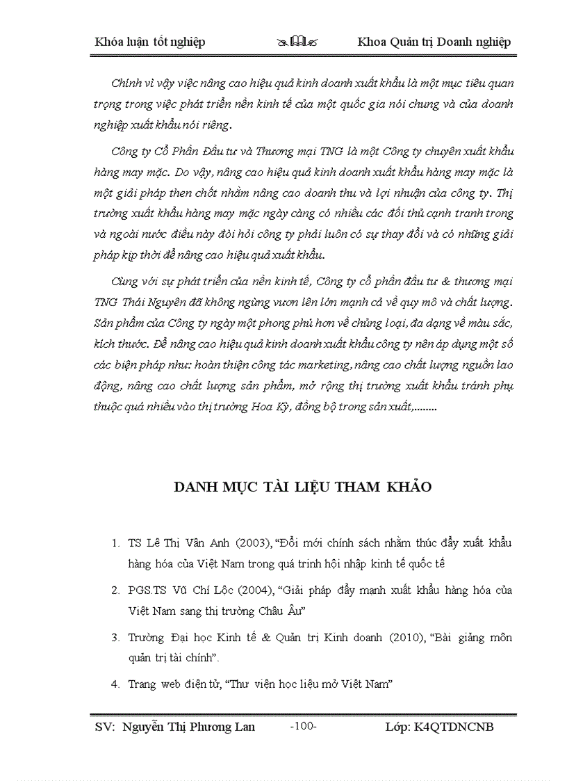 image for page Thực trạng và giải pháp nhằm nâng cao hiệu quả kinh doanh xuất khẩu của Công ty Cổ phần Đầu tư và Thương mại TNG