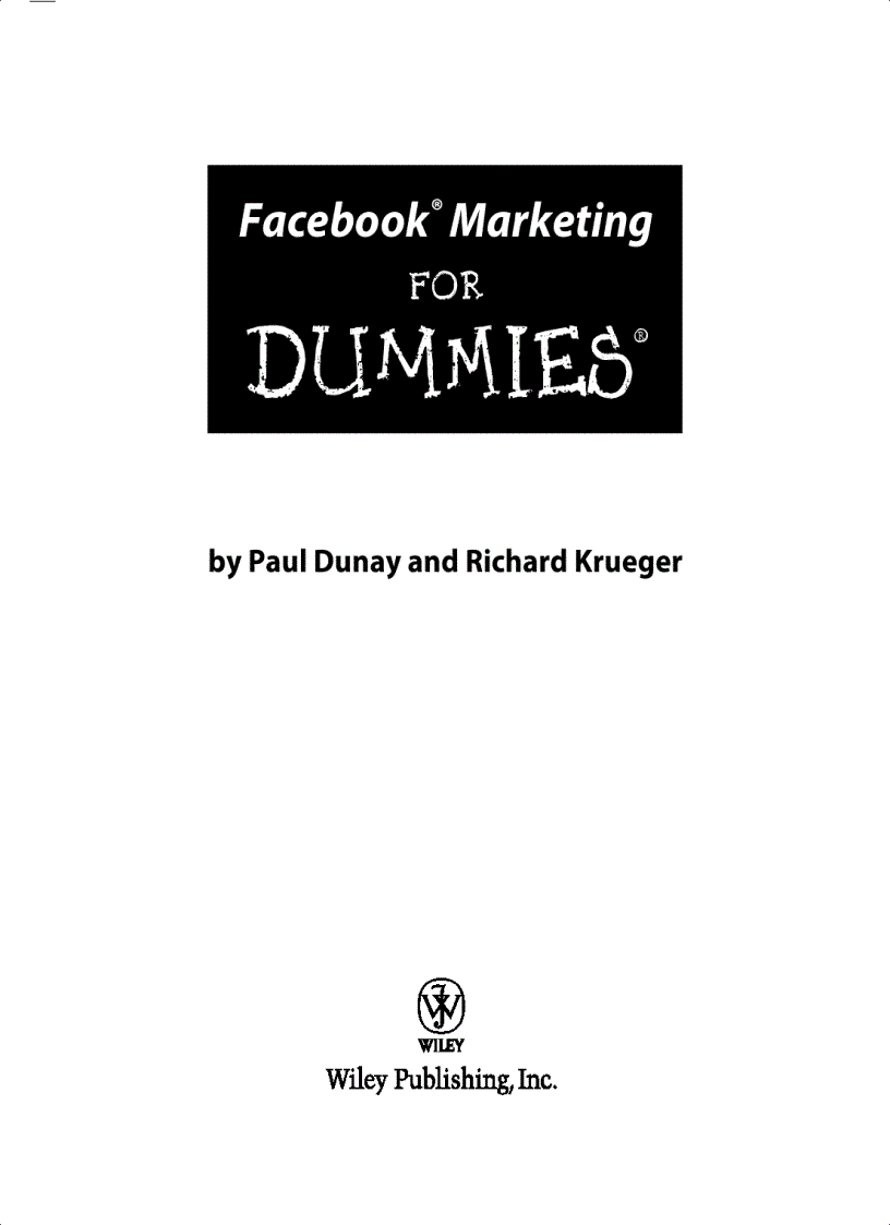 image for page Facebook Marketing For Dummies