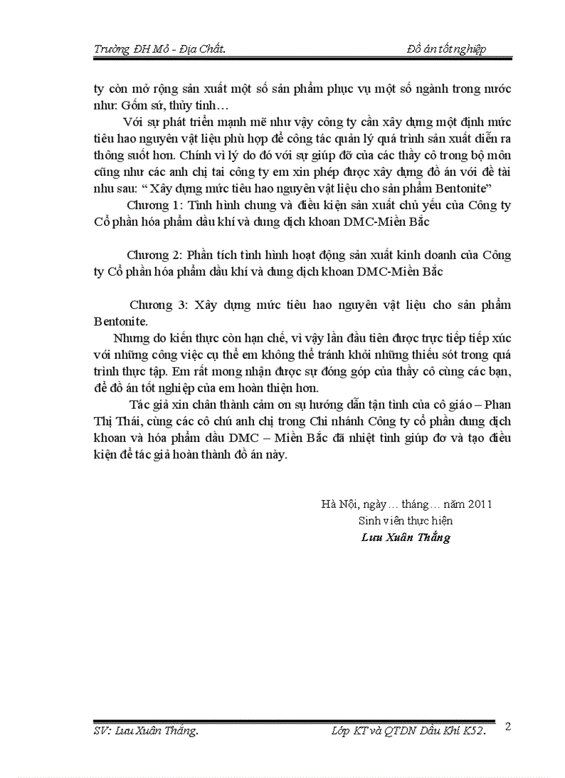 image for page Xây dựng mức tiêu hao nguyên vật liệu cho sản phẩm Bentonite 1