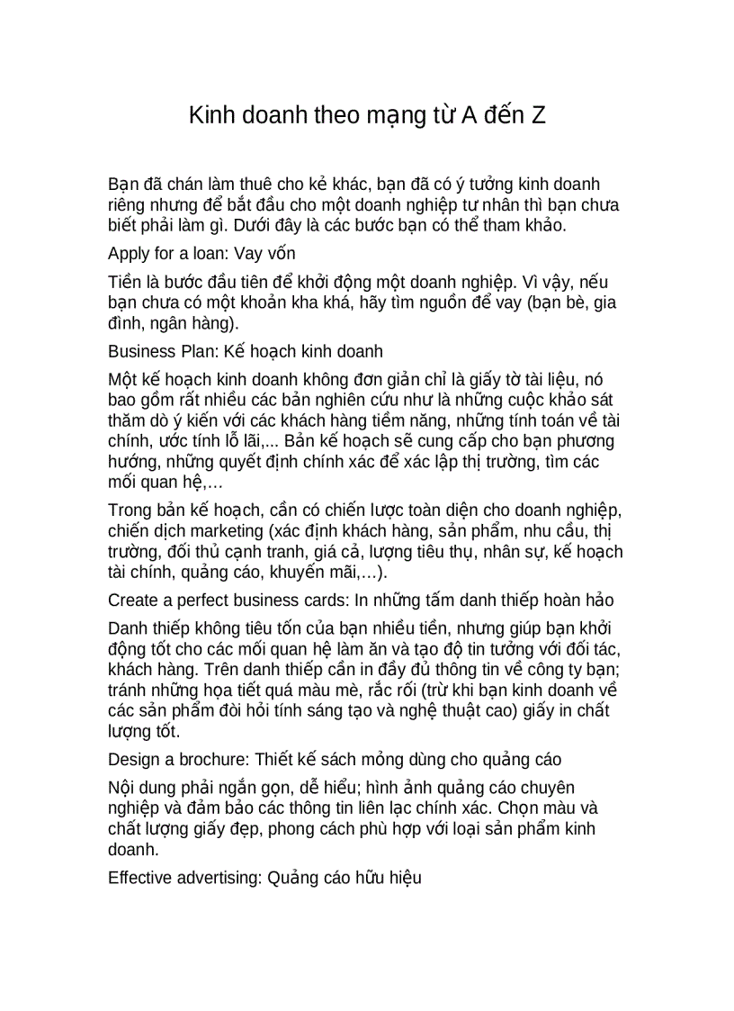 image for page Kinh doanh theo mạng từ A đến Z