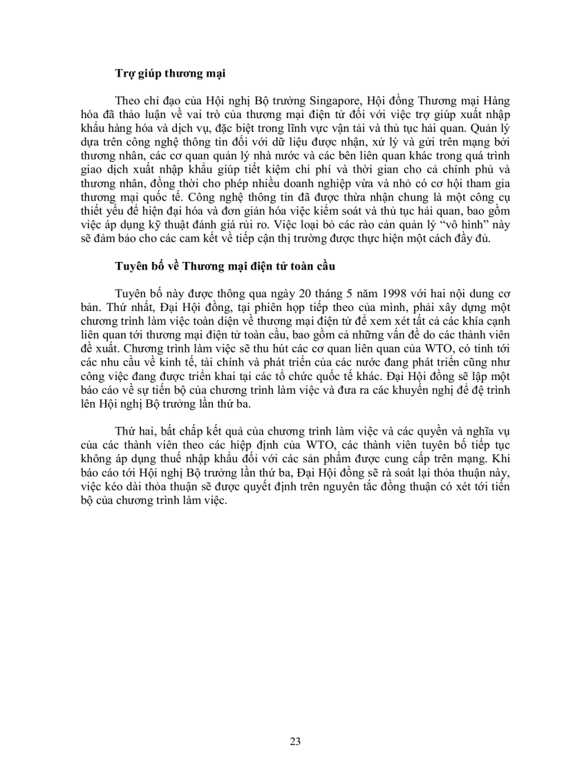image for page Tổng quan về các hoạt động của wto liên quan đến thương mại điện tử