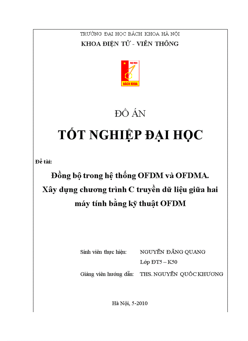 image for page Đồng bộ trong hệ thống OFDM và OFDMA Xây dựng chương trình C truyền dữ liệu giữa hai máy tính bằng kỹ thuật OFDM