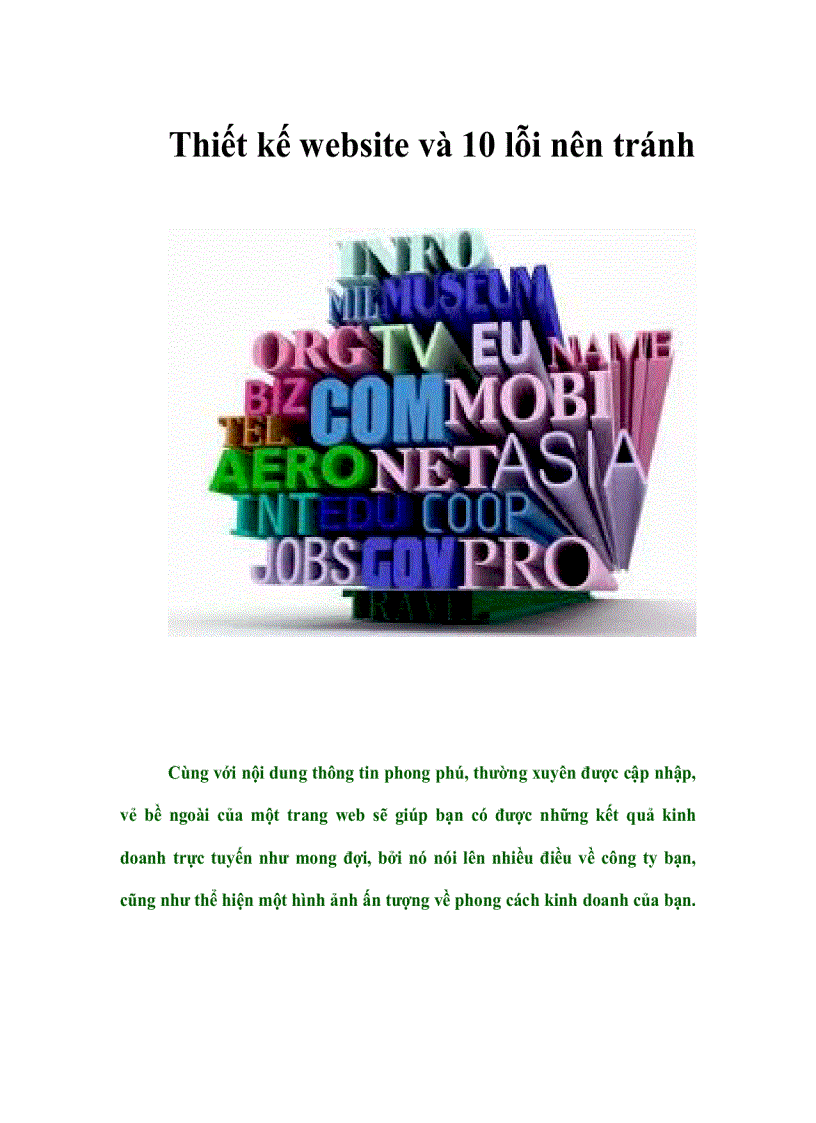 image for page Thiết kế website và 10 lỗi nên tránh