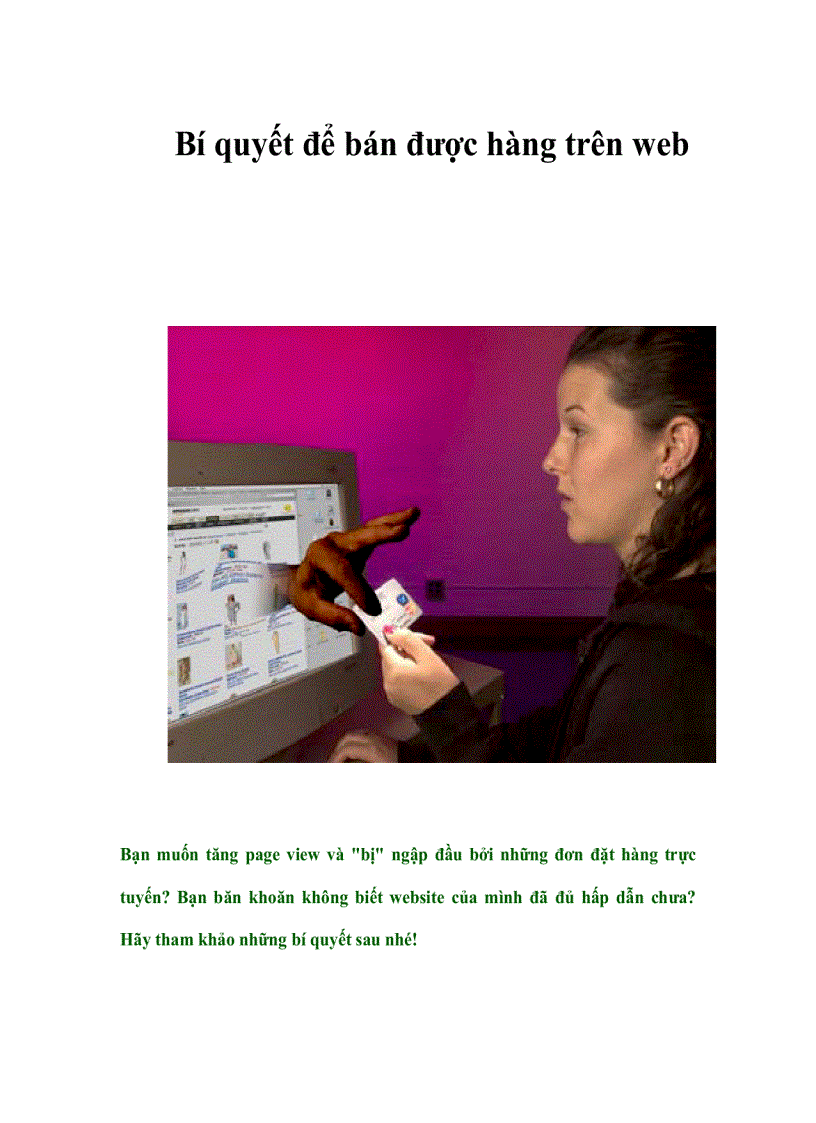 image for page Bí quyết để bán được hàng trên web
