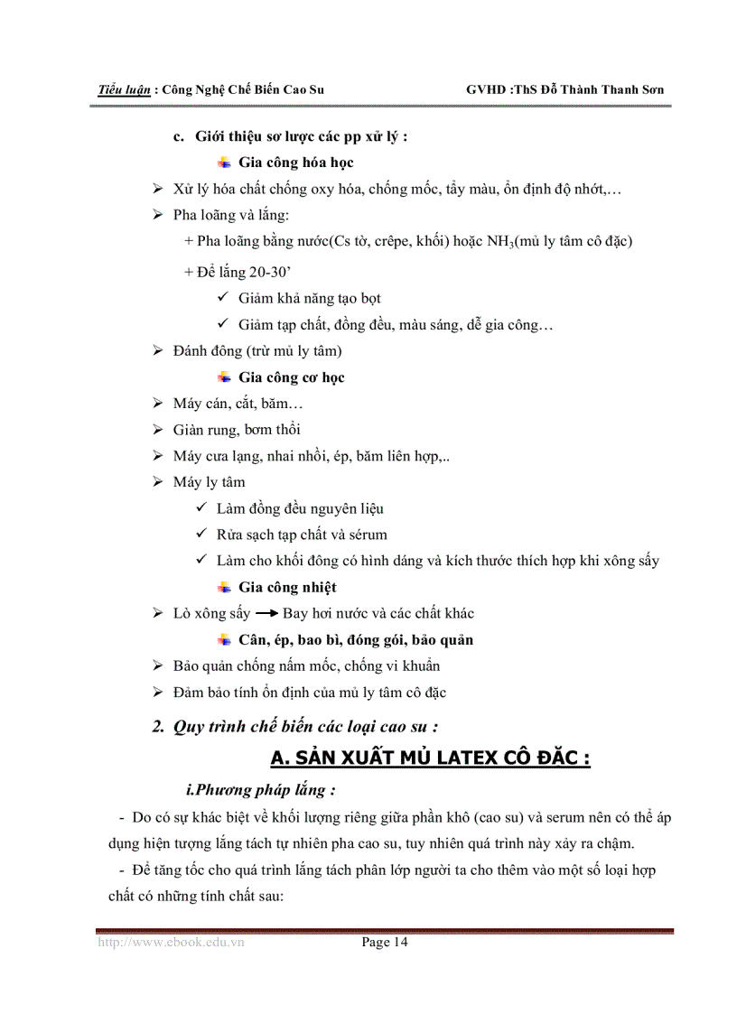 image for page Công Nghệ Chế Biến Cao Su