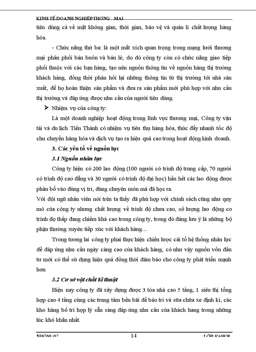 image for page Bài Thảo Luận Kinh tế Doanh Nghiệp Thương Mại Dịch Vụ Một số giải pháp nhằm nâng cao hiệu quả sử dụng các nguồn lực tại công ty vận tải và du lịch Tiến Thành