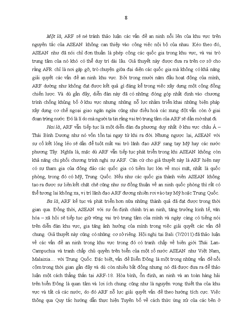 image for page Bình luận về thực tiễn hoạt động vai trò và triển vọng của ARF