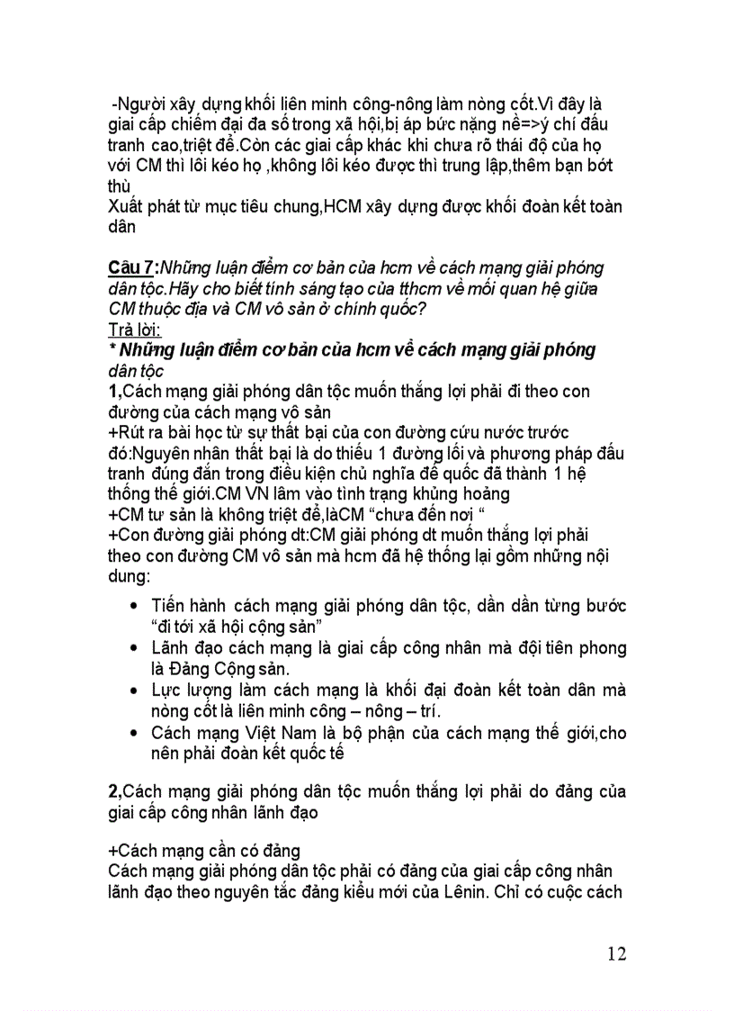 image for page Trả lời các câu hỏi thường gặp trong đề thi tư tưởng Hồ Chí Minh